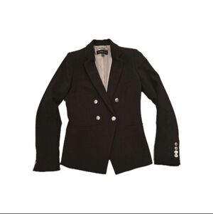 Mango Elegant Black Double-Breasted Blazer